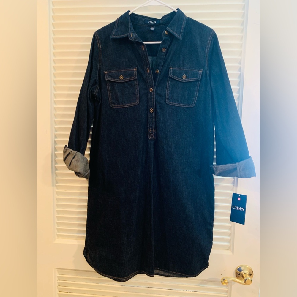 Chaps dark denim t-shirt dress